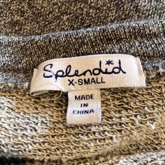 Splendid Extra Small Wide Neck Tied Cuffs Hole Comfy Relaxed Fit Sweatshirt. XS - Picture 5 of 6